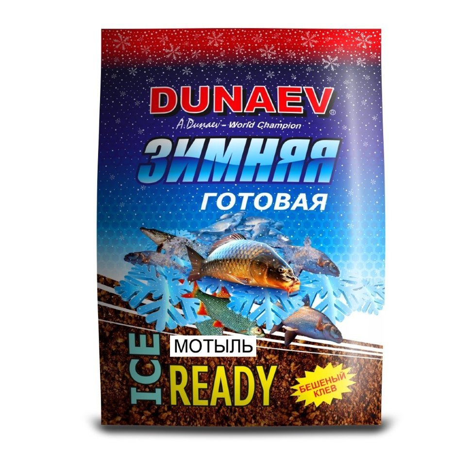 Прикормка Дунаев ICE READY"Мотыль" 0,5кг., Россия