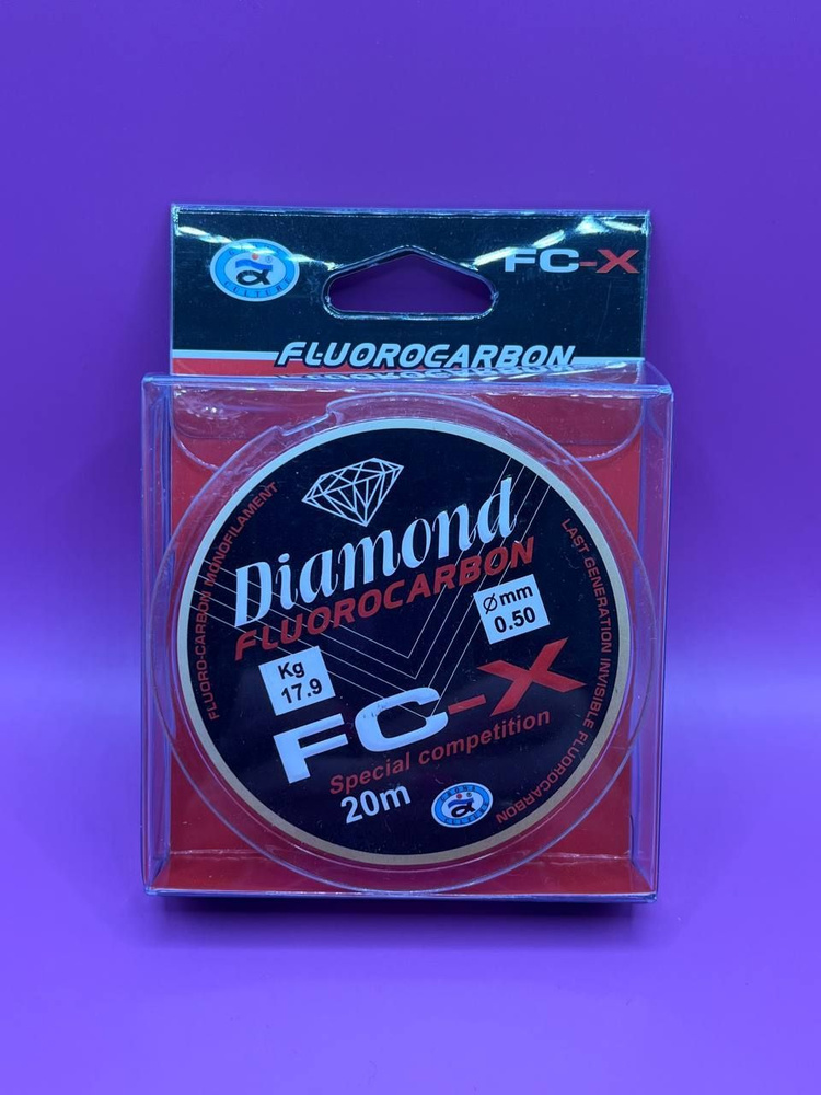 Леска Diamond флюорокарбон 20м.035мм 10,3кг..КНР