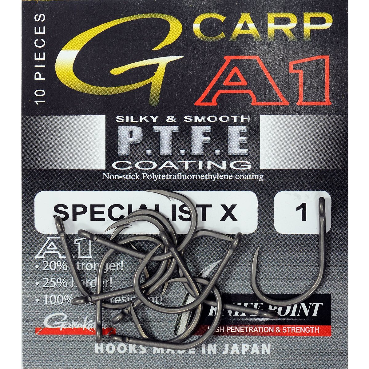 Крючки Gamakatsu Hook A1 G-Carp Specialist PTFE №6, Япония