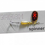 Блесна Grfish Vibration Spinner #3 7g,серебро/черная/красная, GRFISH